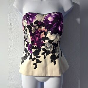 White House Black Market Floral Bustier - Size 0